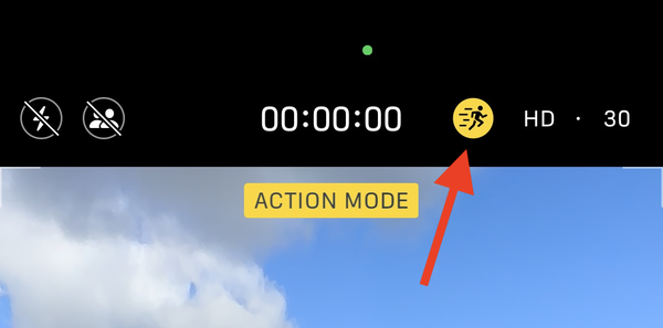 Chỉ cần chạm tay vào nút này là bạn là khởi động chế độ Action Mode